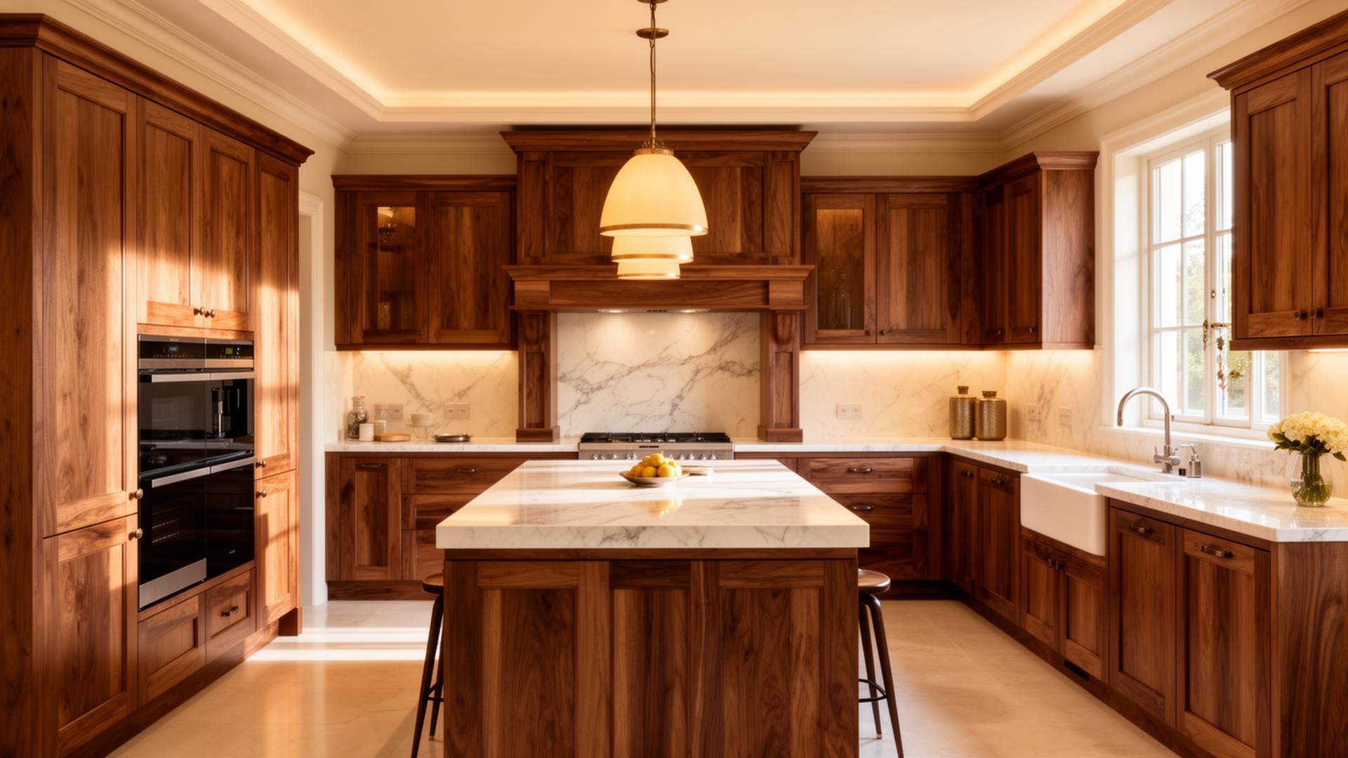 Bespoke walnut kitchen fitted by GS Kitchen and Bedrooms